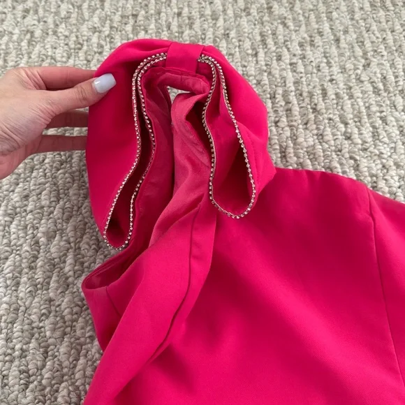 Vici Pink Bow One Shoulder Dress - Picture 2 of 5